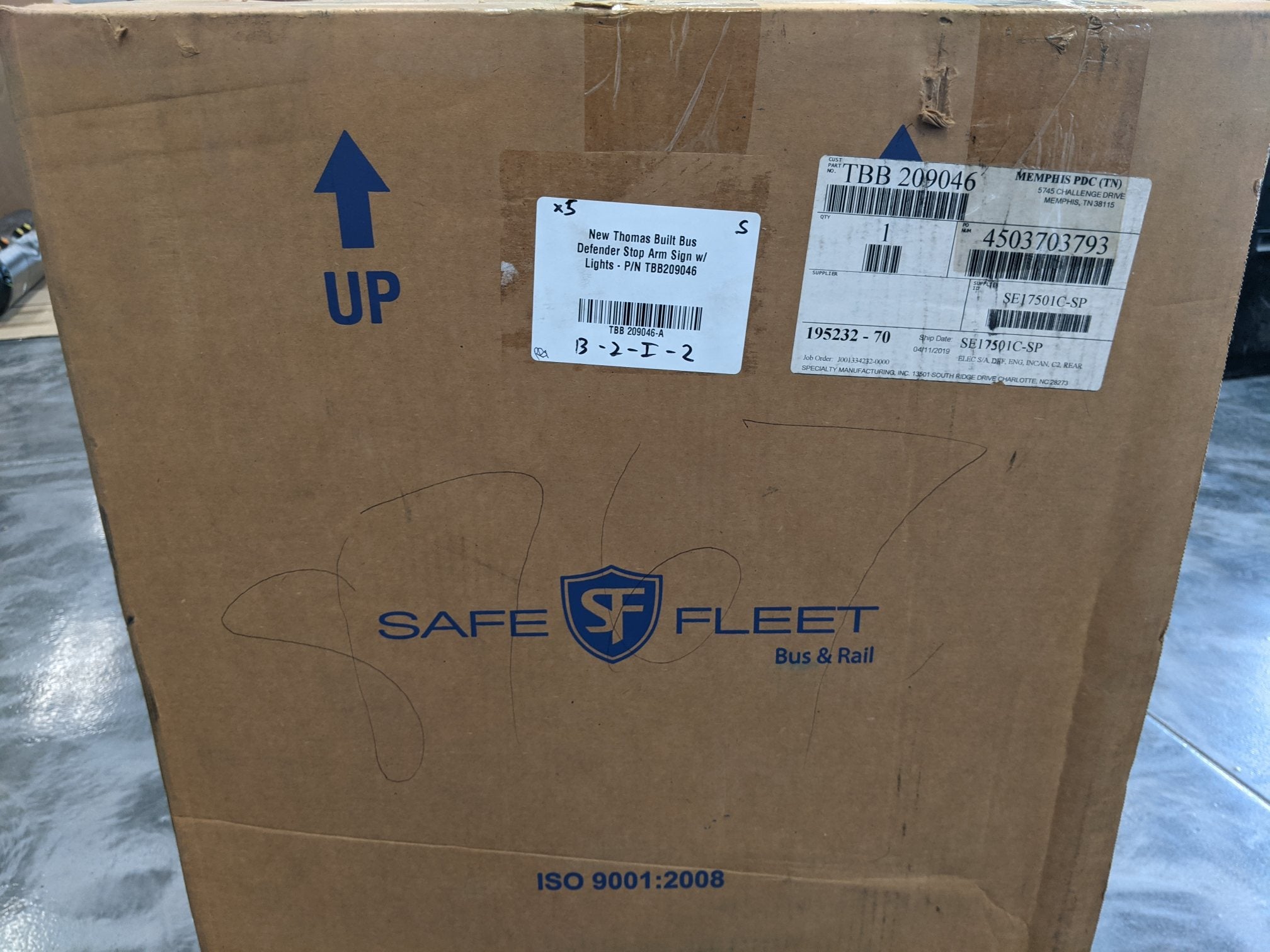 New Thomas Built Bus Defender Stop Arm Sign w/ Lights - P/N TBB209046 (10118315311420)