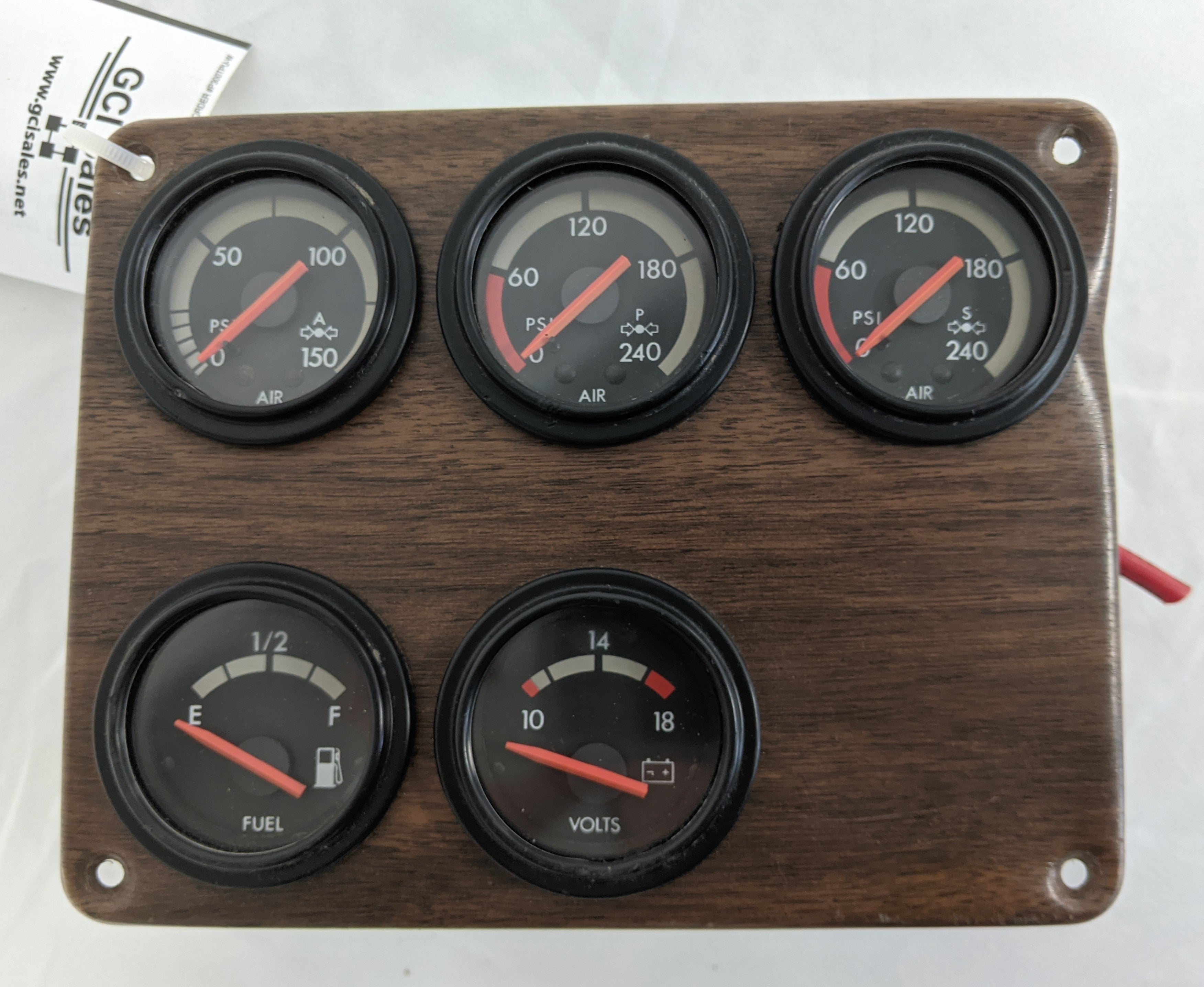 *Dented* Freightliner FLD Woodgrain Dash Panel with 5 Gauges - P/N 22-20982-002 (9987166798140)