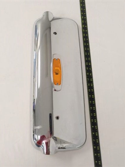 Damaged Freightliner Chrome Mirror Cover w/ Light & Antenna Hole - P/N 31094 (8754501976380)