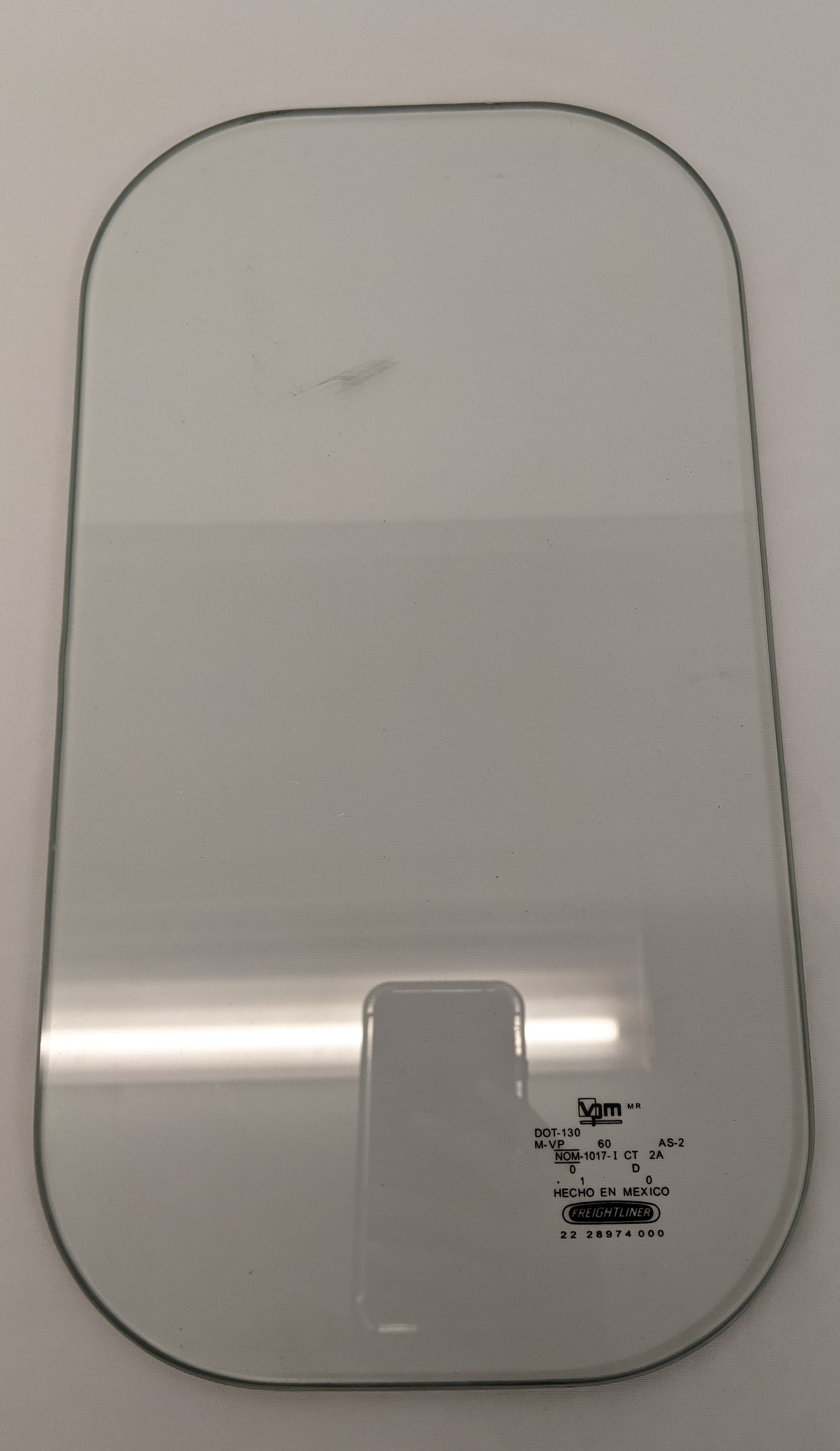 Used Freightliner FLD Lower Door Window Visibility Glass - P/N 22-28974-000 (10114315813180)