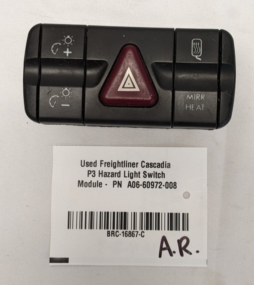 Freightliner Cascadia P3 Hazard Switch Module A06-60972-008 - Used