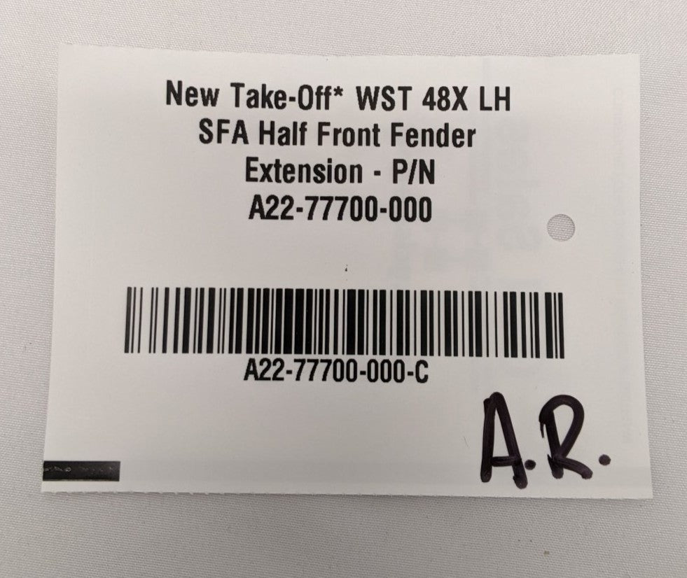 *New Take-Off* WST 48X RHD SFA LH Half Front Fender Extension -P/N A22-77700-000