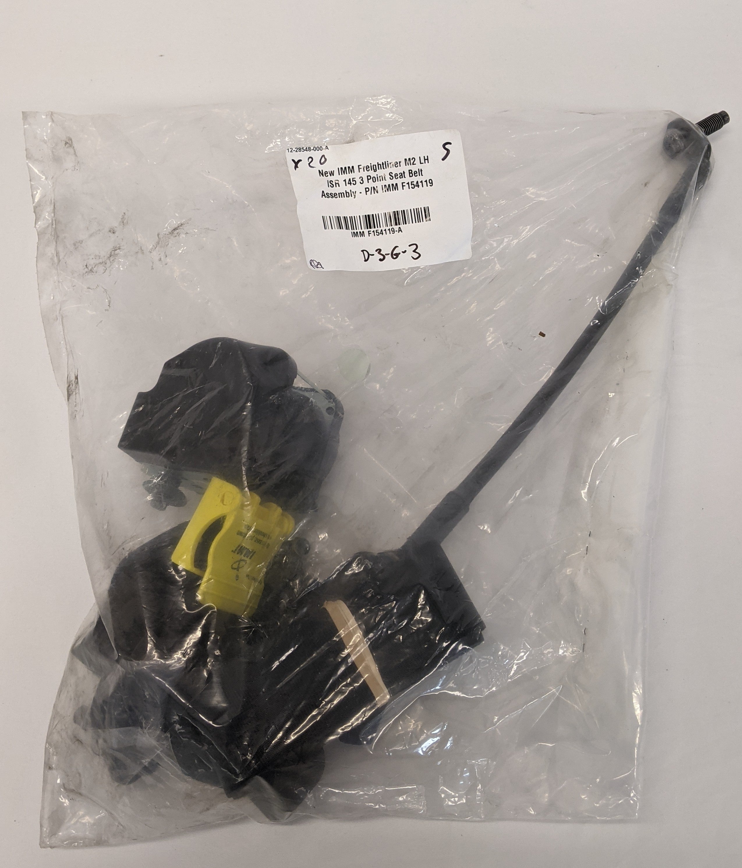 New IMM Freightliner M2 LH ISR 145 3 Point Seat Belt Assembly - P/N IMM F154119 (10118277628220)