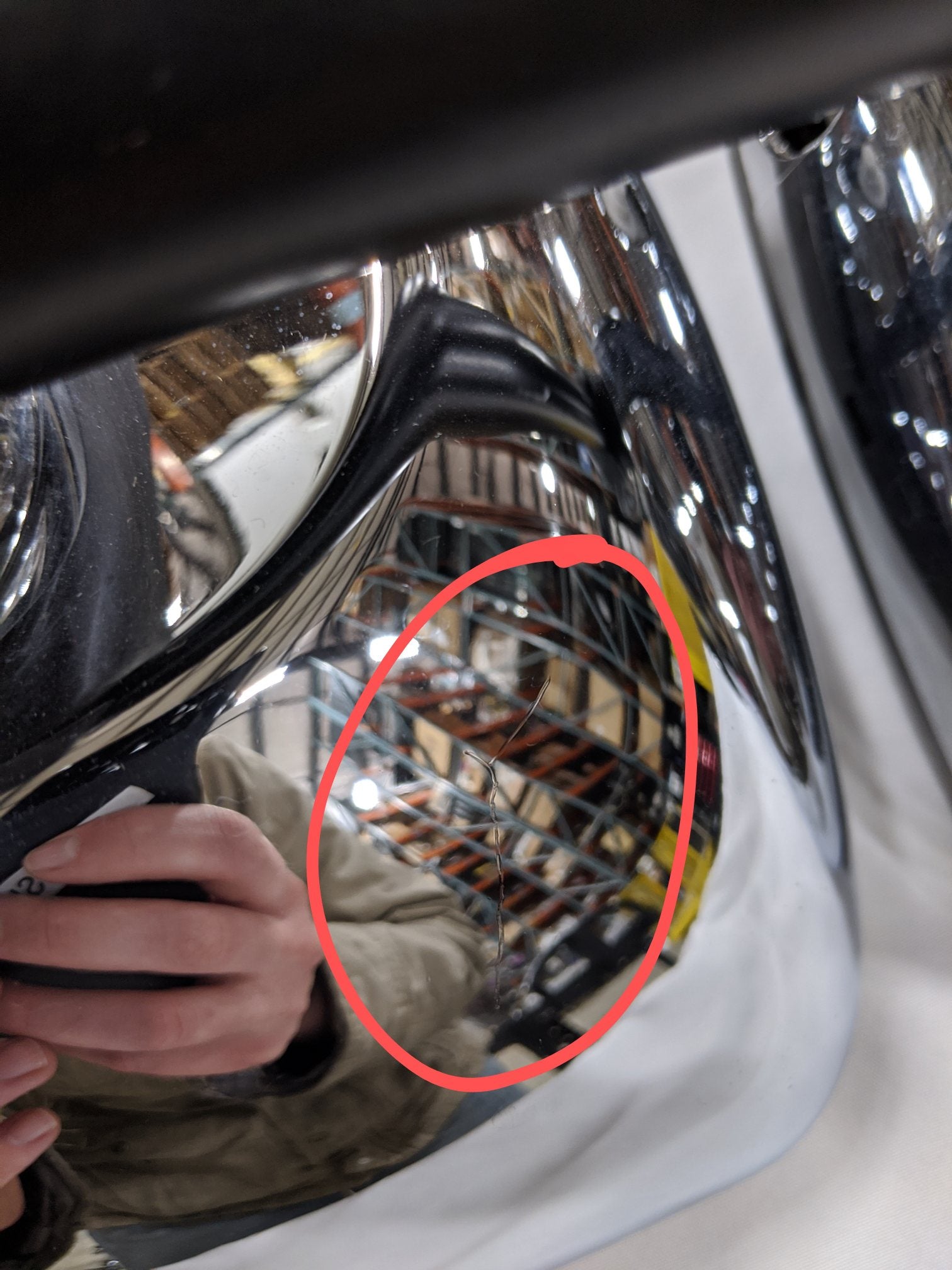 Damaged Freightliner M2 LH Chrome Remote HTD LED Mirror - P/N A22-74243-051 (9903001796924)