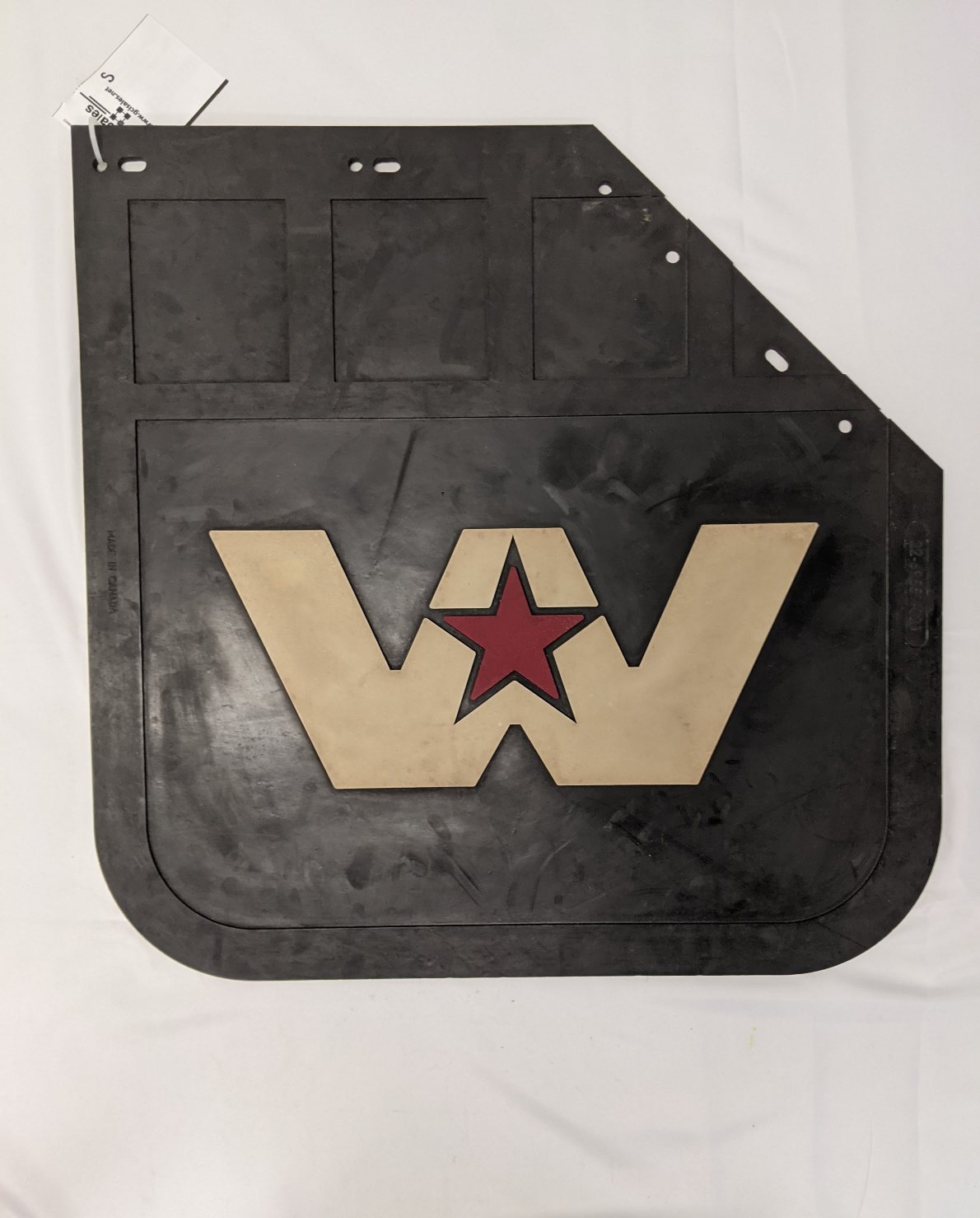Western Star RH 24" Mitered Rubber Mud Flap w/ Logo 22-69557-021