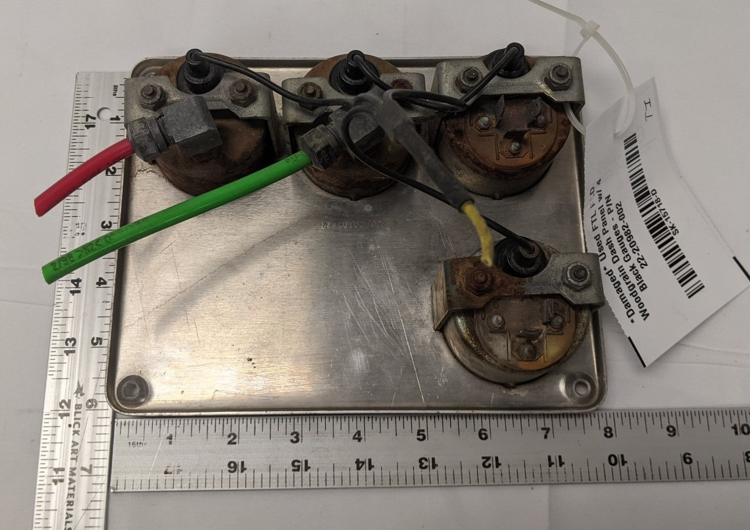 Freightliner FLD Dash Panel w/ 4 Black Gauges - 22-20982-002