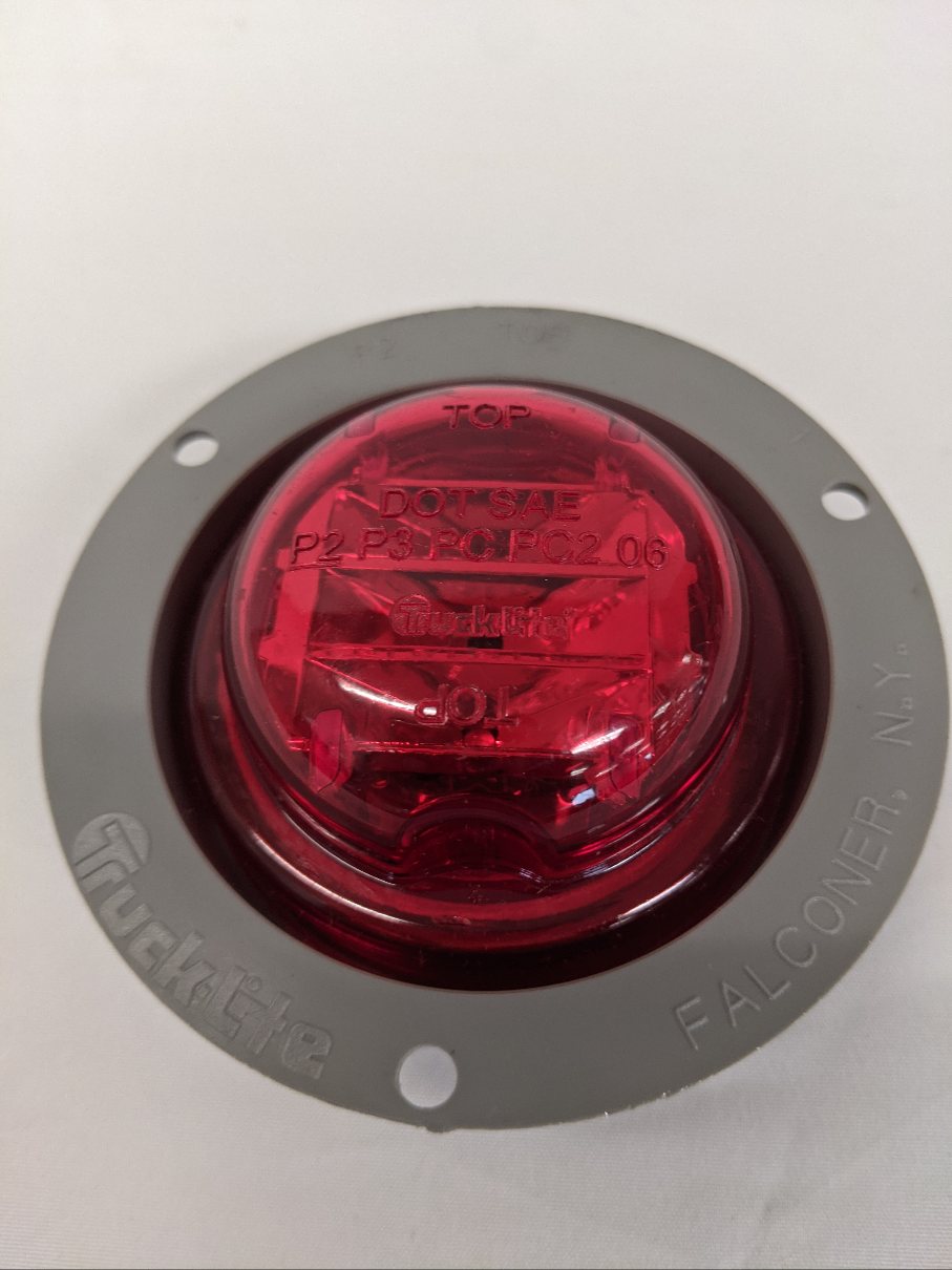 FRT 10 Series LED Red Round 12V With Grey Flange Light - P/N TL 10379R (10168314626364)