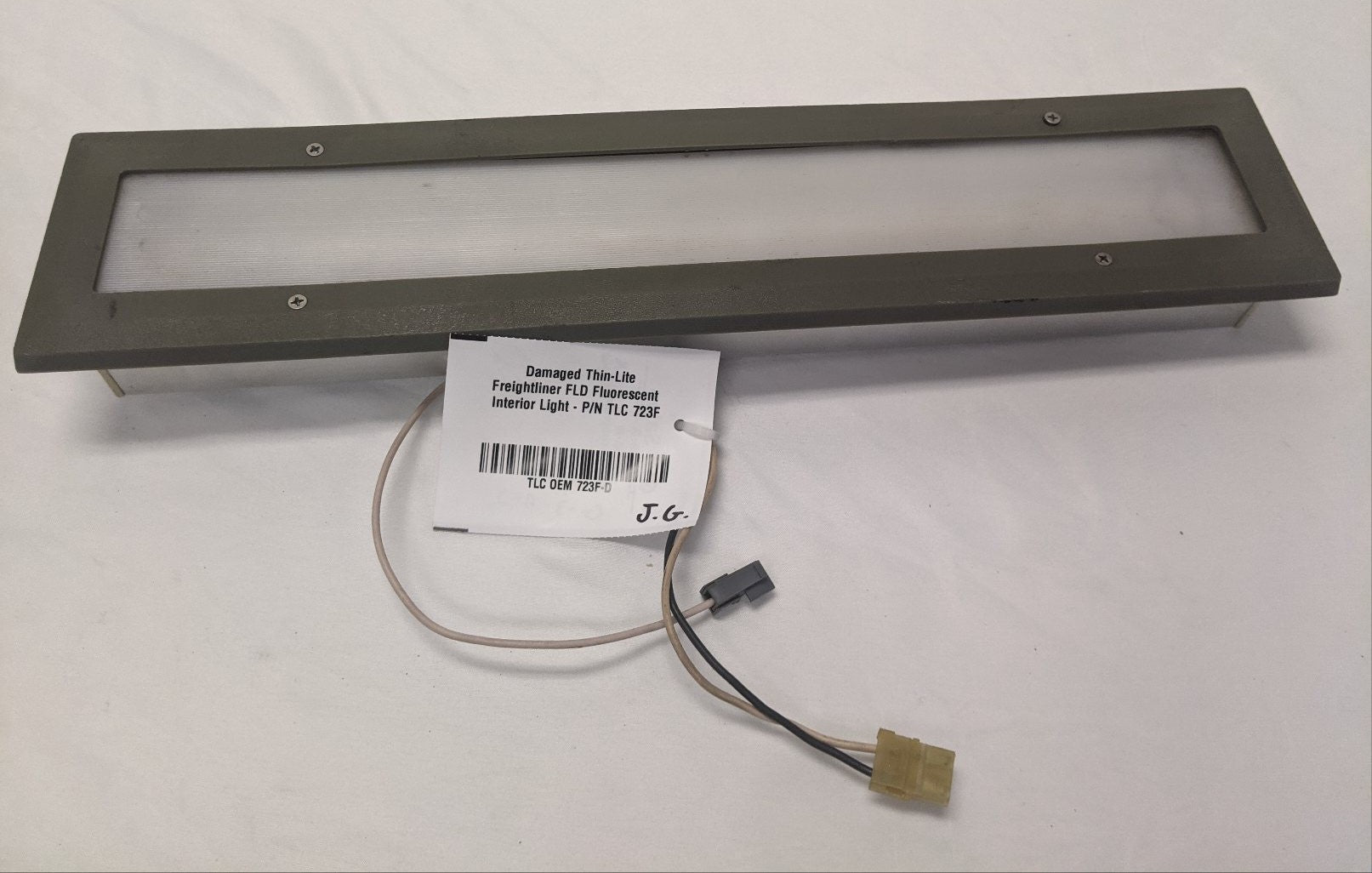 Damaged Thin-Lite Freightliner FLD Fluorescent Interior Light - P/N TLC 723F