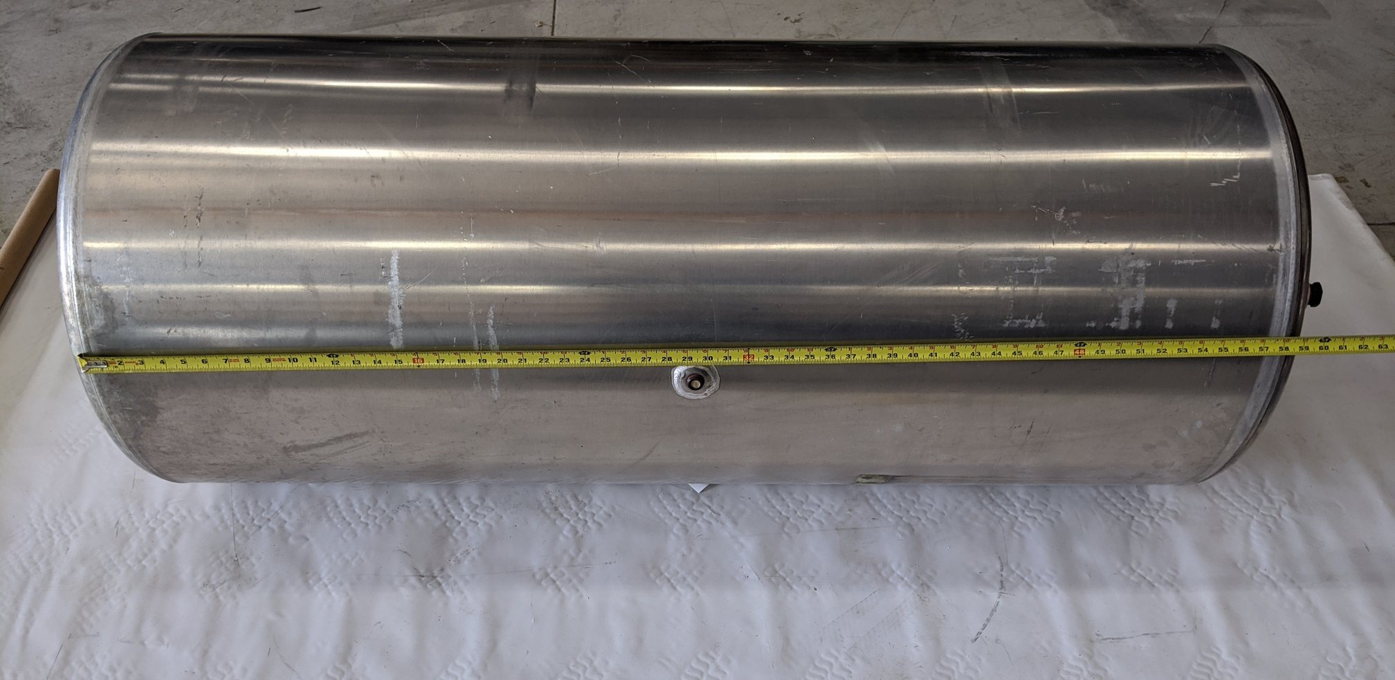 Bottom Feed 120 Gal. 25" Diameter 58" Long Aluminum Blank Fuel Tank (10028450185532)