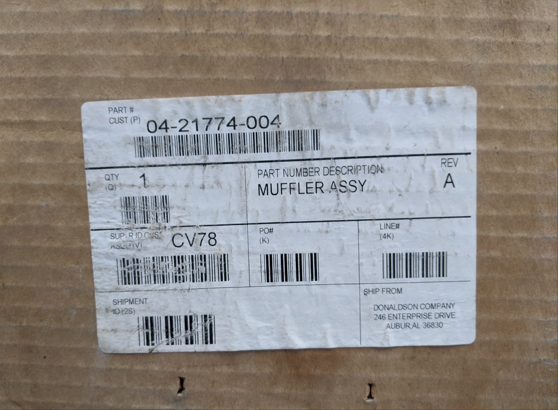 New Donaldson MFM10 1284 High Flow Exhaust Muffler - P/N 04-21774-004 (9891258990908)