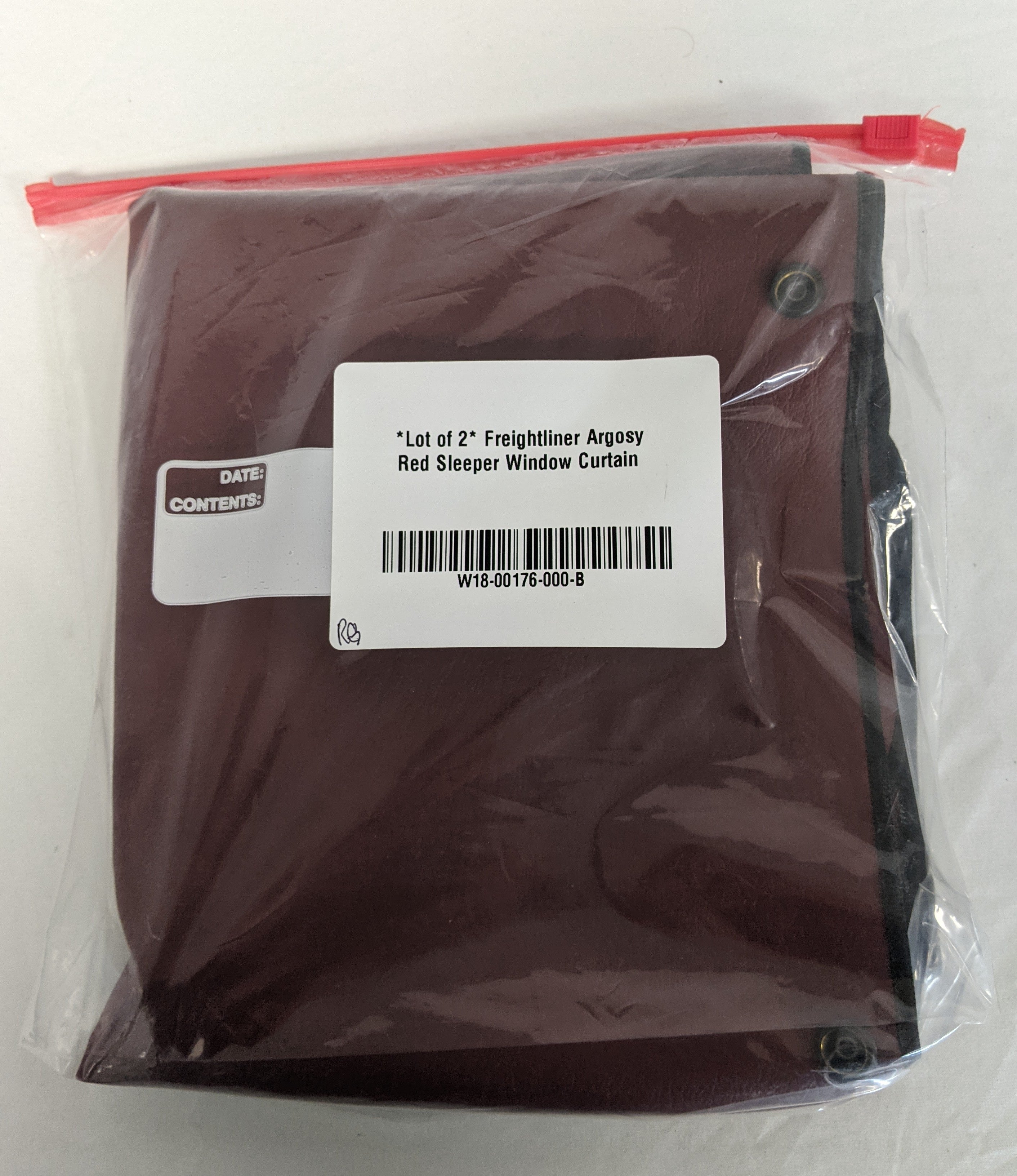 *Lot of 2* Freightliner Argosy Red Sleeper Window Curtain -P/N W18-00176-000 (10018094514492)