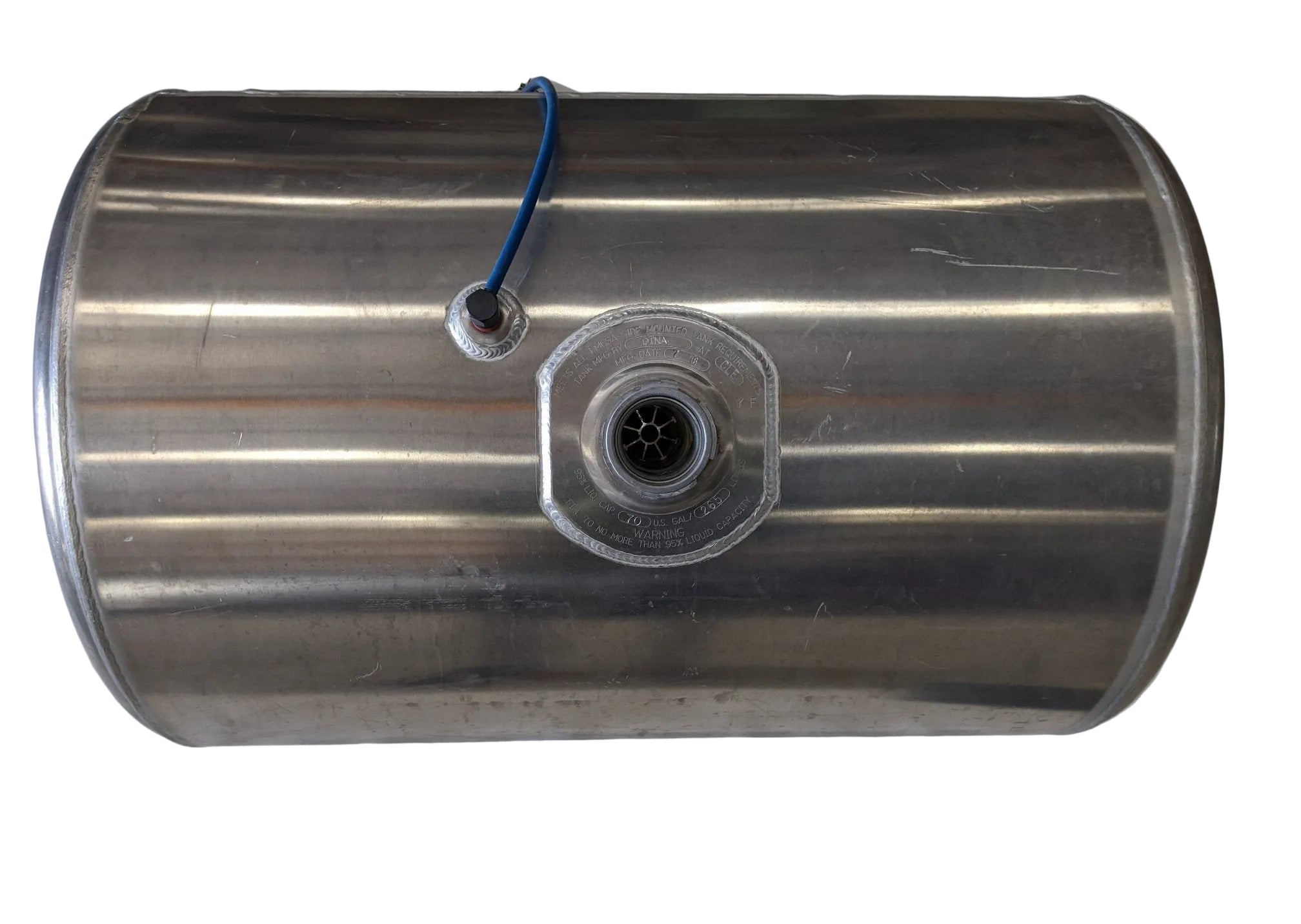 Bottom Feed 70 Gal. 25" Diameter 33" Long Aluminum Blank Fuel Tank (10028448547132)