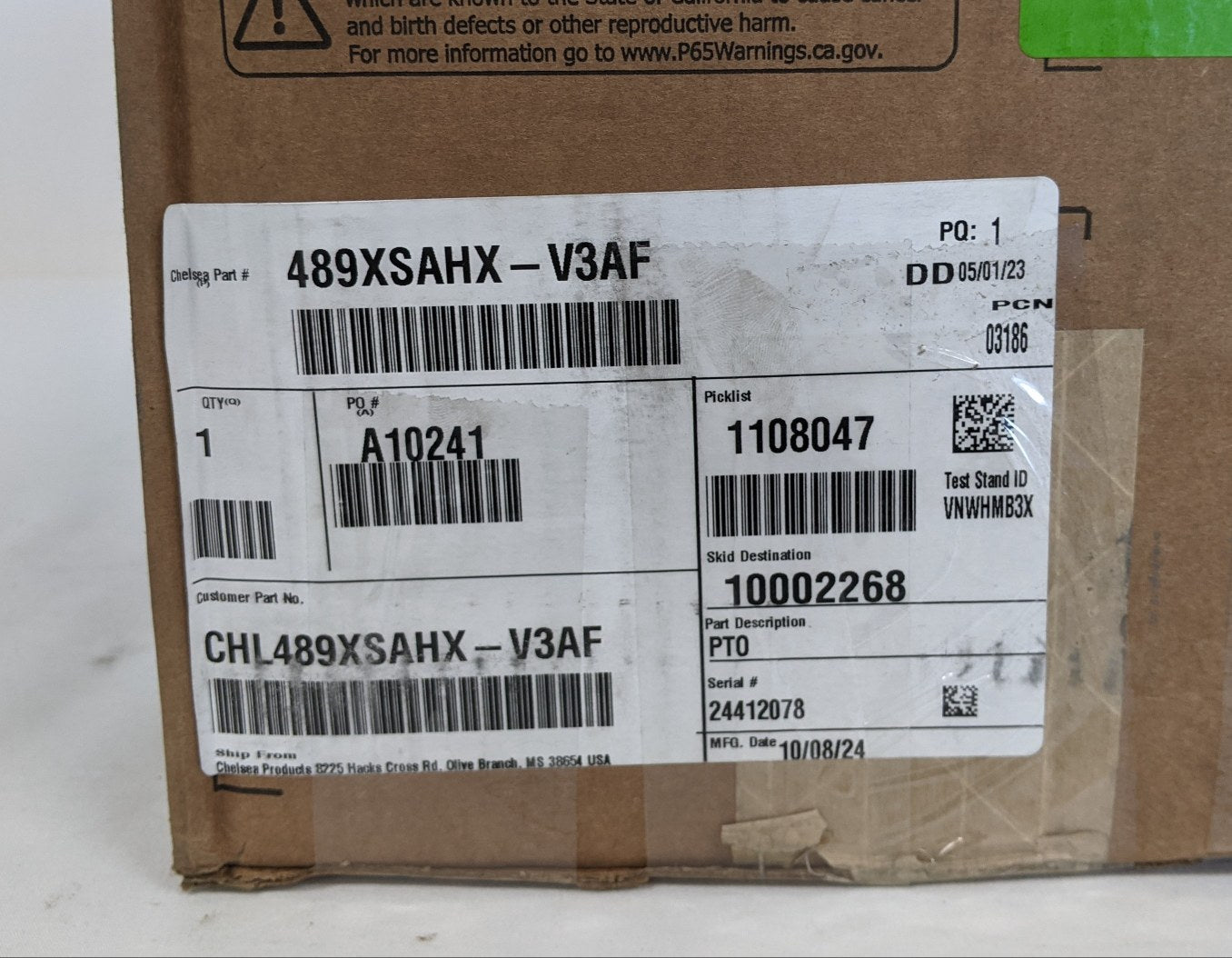 New Chelsea 489 Series Power Take-Off PTO - P/N: CHL 489XSAHXV3AF (9945151308092)
