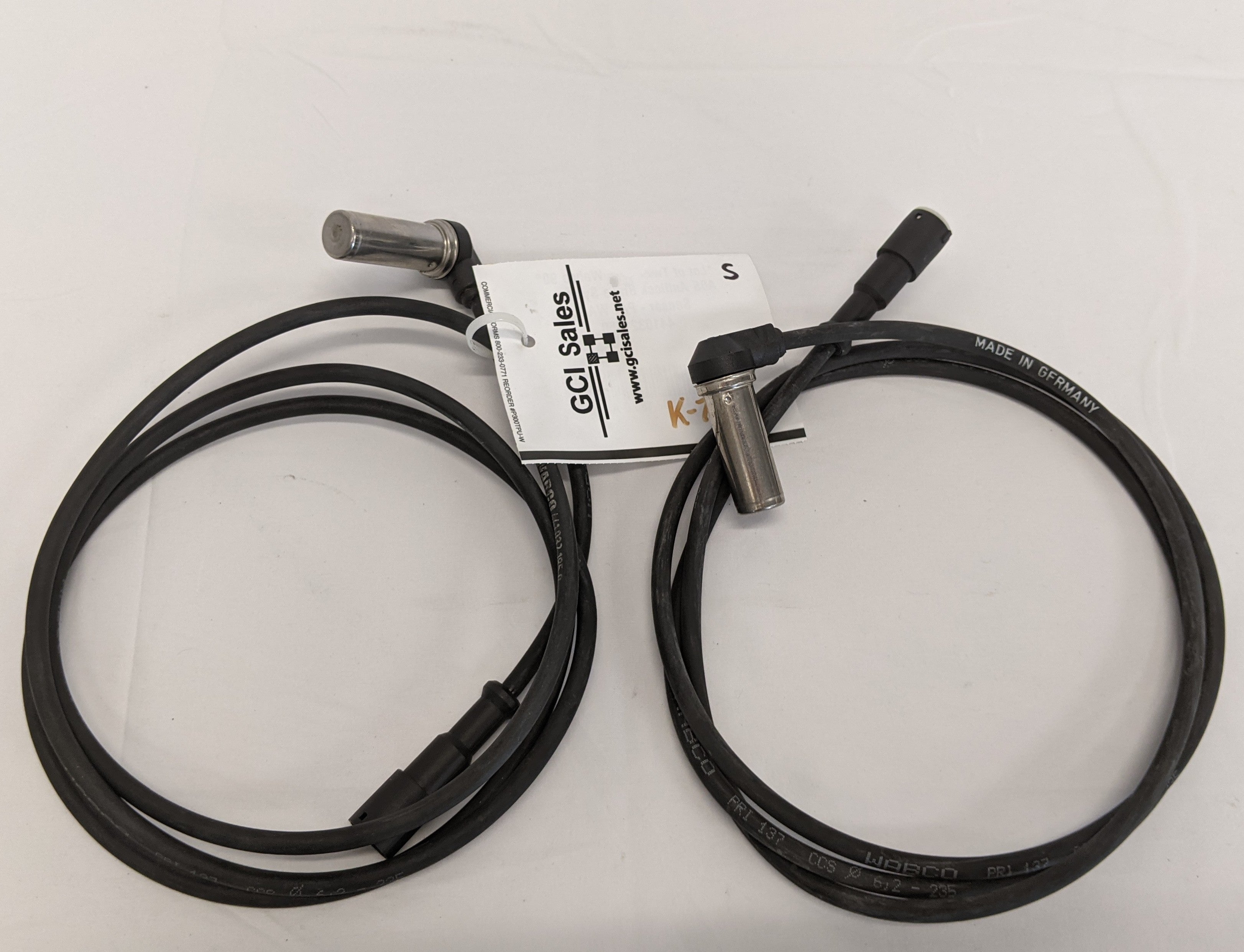 *Lot of Two* New Wabco 90° ABS Antilock Brake System Sensor - P/N WAB 4410321850 (10121907011900)