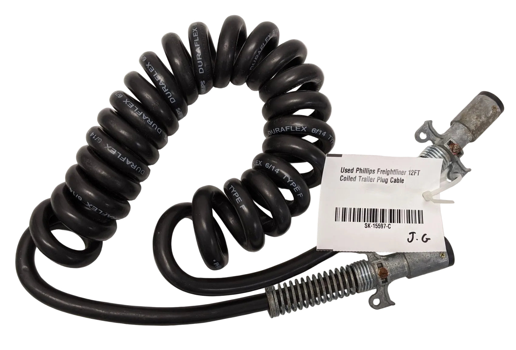 Phillips Duraflex 12' 6-Way Coiled Trailer Cable