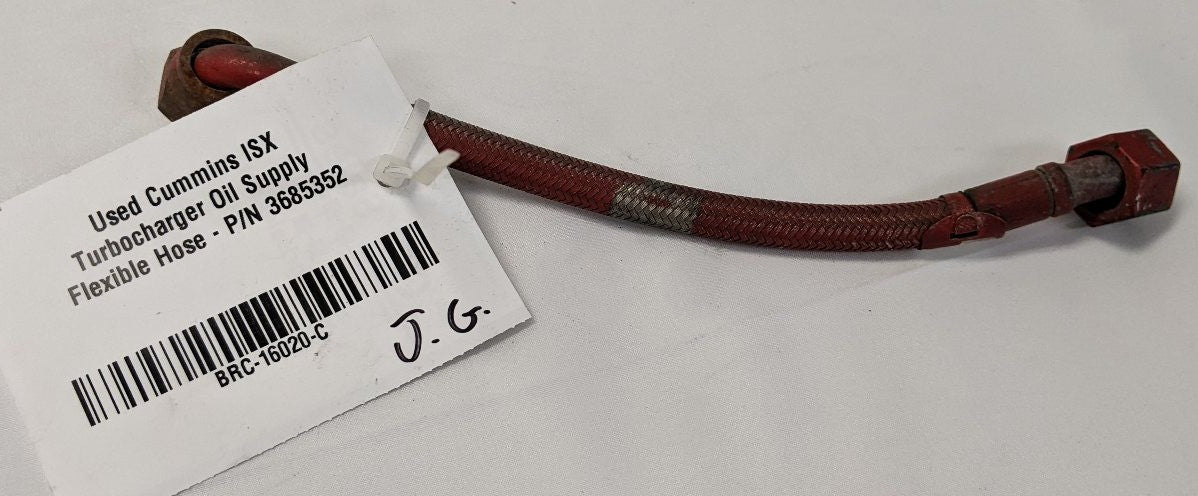 Used Cummins ISX 15 Turbo Oil Supply Flexible Hose | P/N 3685352
