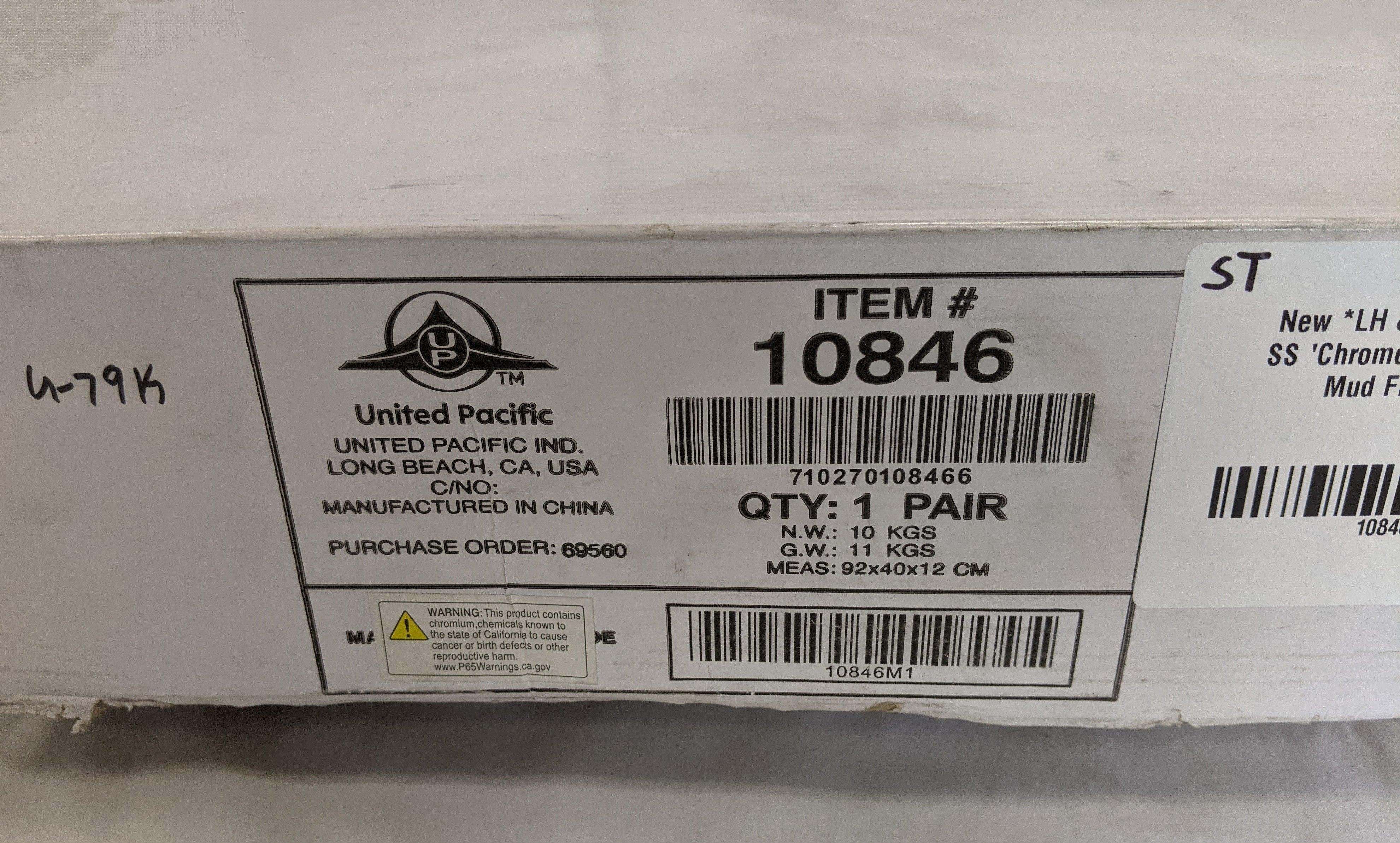 New *LH & RH Set* UP 403 SS 'Chrome' 45 Deg Angled Mud Flap Bracket- P/N UP10846 (9912981029180)
