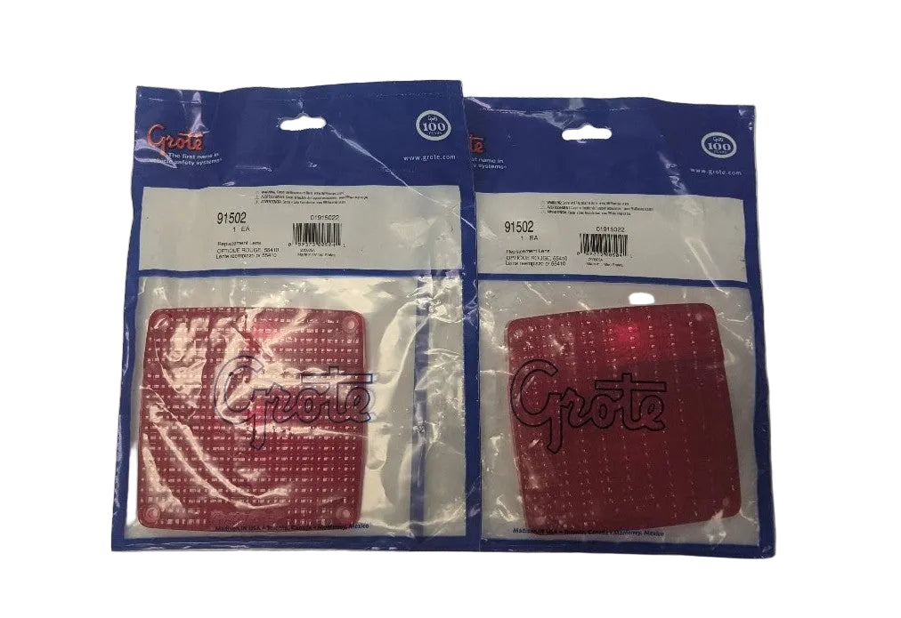 Grote Red Rear Tail Light Lens - Lot of 2 - GRO 91502 (New)