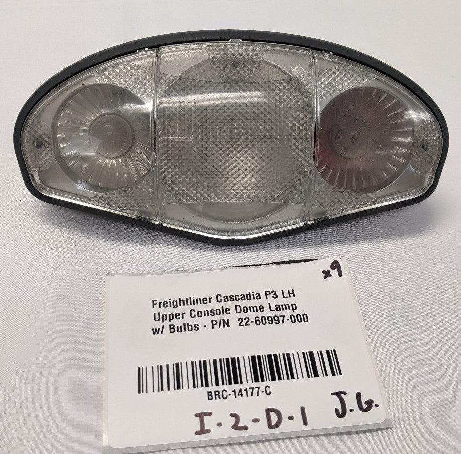 Freightliner Cascadia P3 LH Upper Console Dome Light w/ Bulbs - P/N 22-60997-000