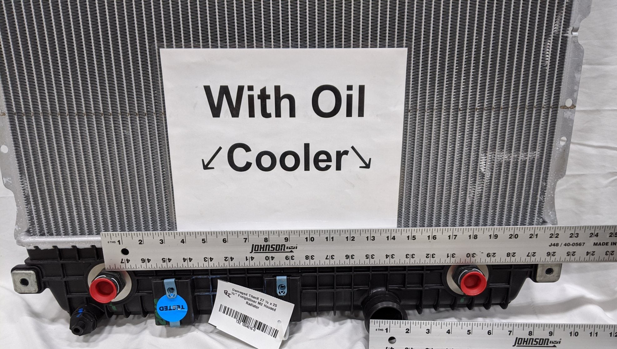 Damaged TitanX 27 ½ x 25 ½" Freightliner M2 Housed Radiator- P/N  TXE 1004016 (9967467790652)
