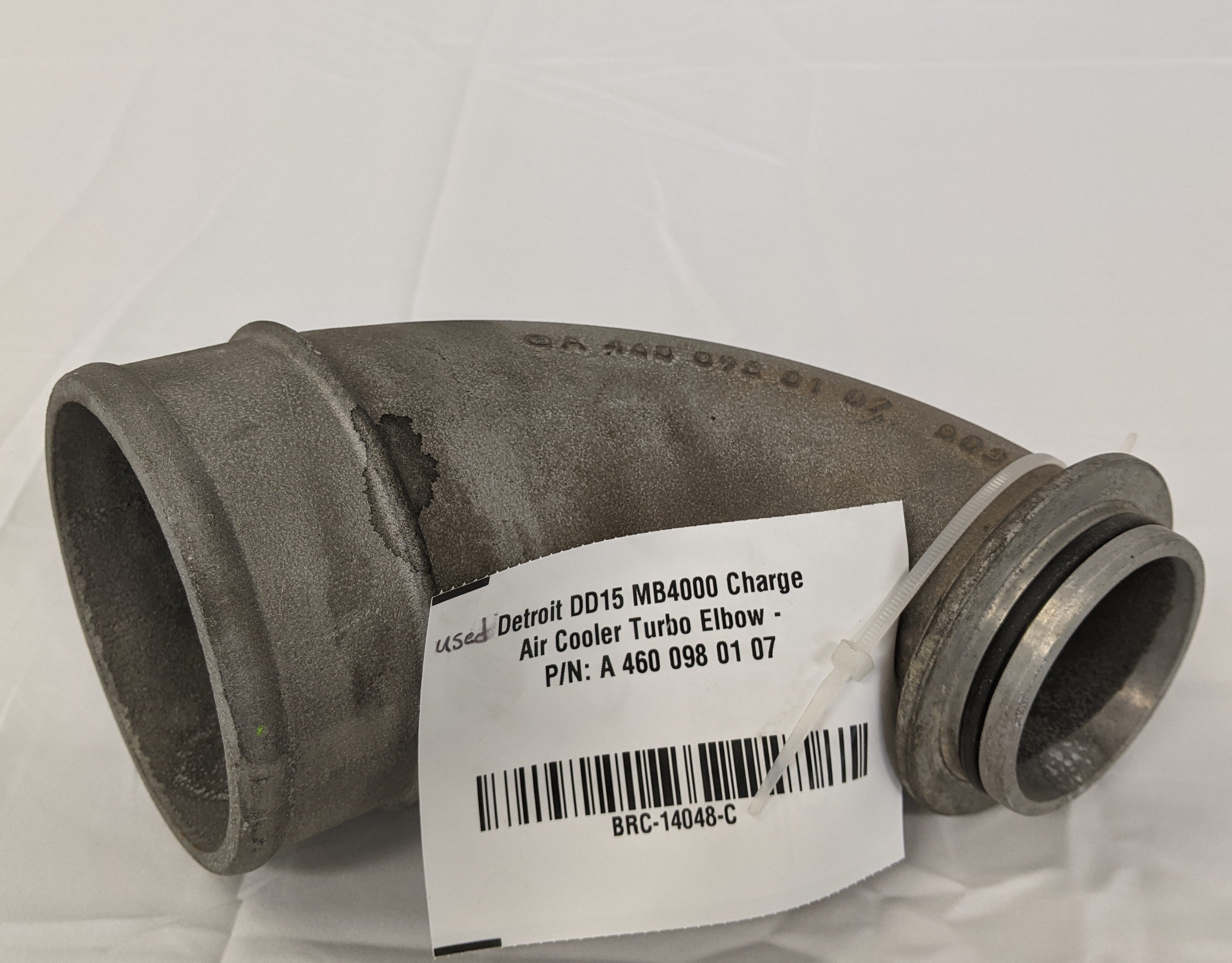Used Detroit DD15 MB4000 Charge Air Cooler Turbo Elbow - P/N: A 460 098 01 07 (10047229788476)