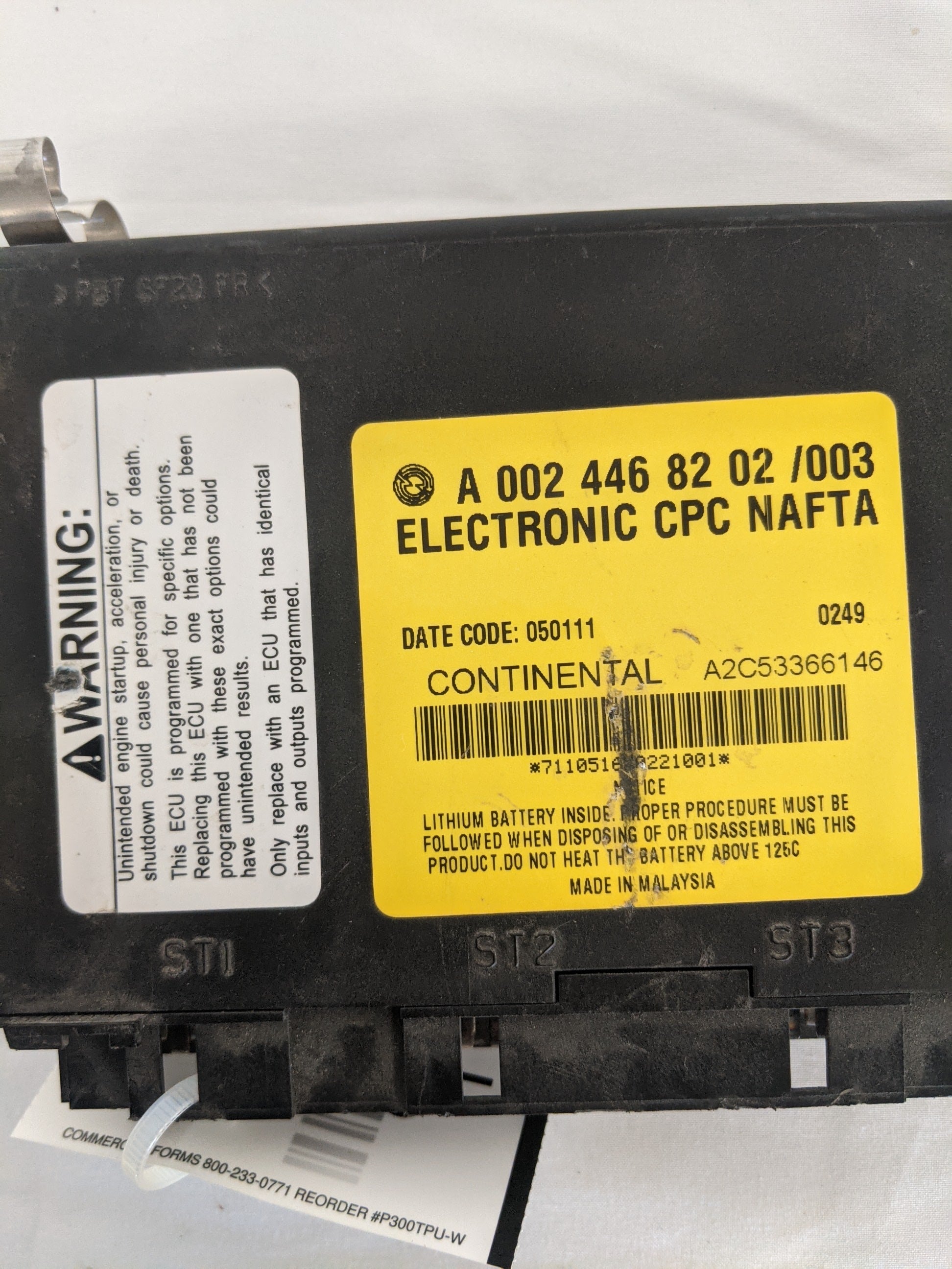 Used Continental Vehicle PRFM Monitor/Recorder CPC Module - P/N A 002 446 82 02 (8292979540284)