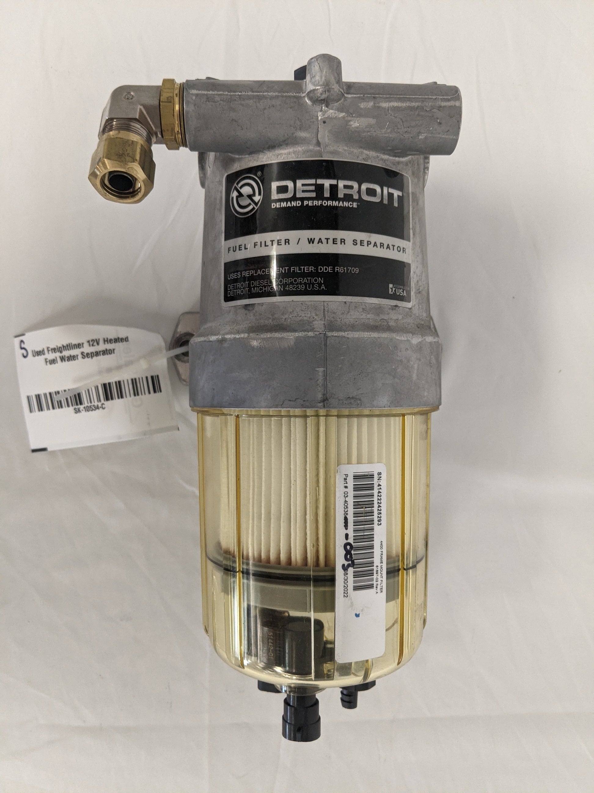 Used Freightliner 12V Heated Fuel Water Separator - P/N 03-40538-003 (8376133779772)