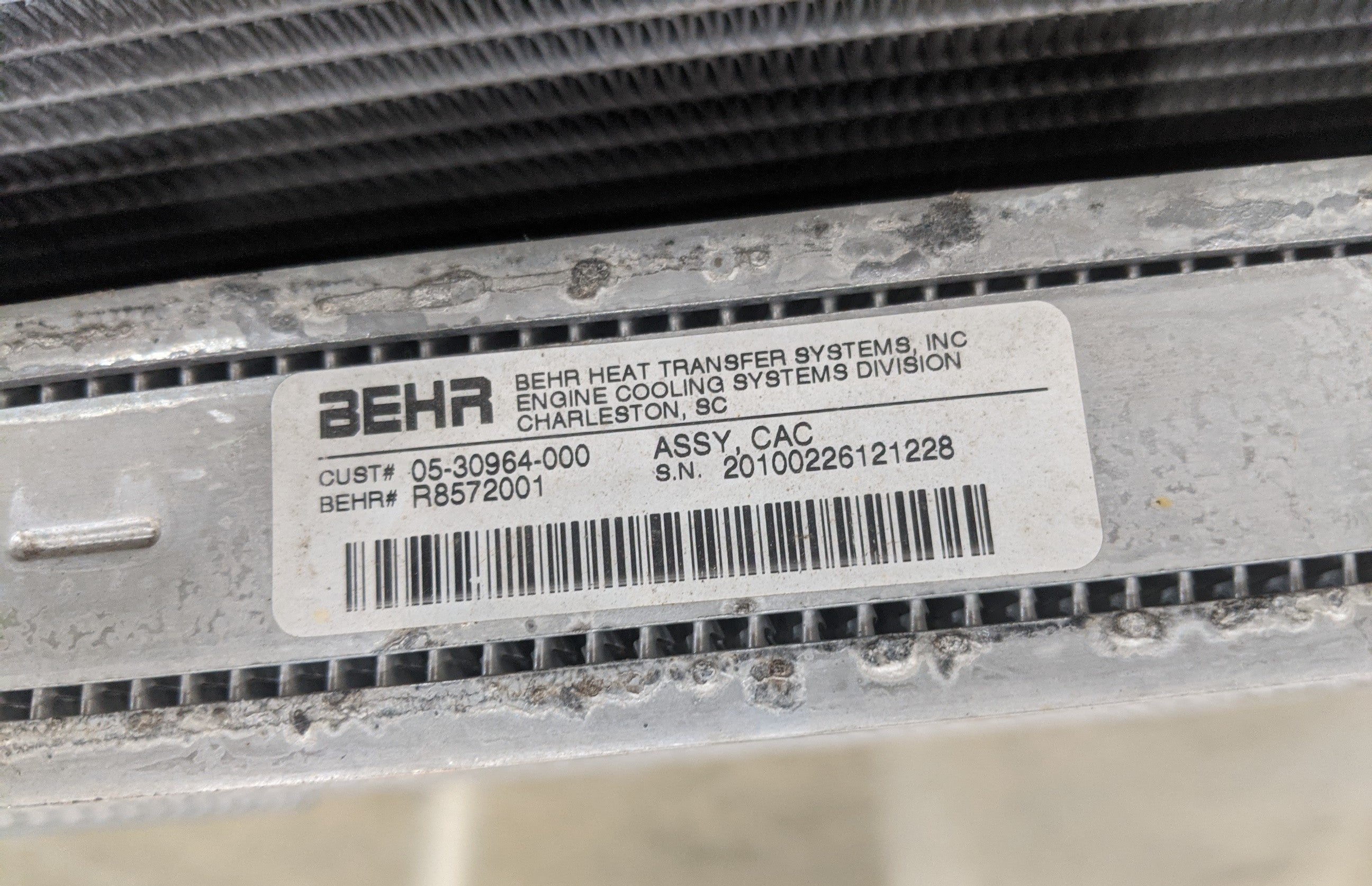 Used Freightliner PTO Radiator - R8557001 & CAC - R8572001 - P/N A05-25995-002 (8475833139516)