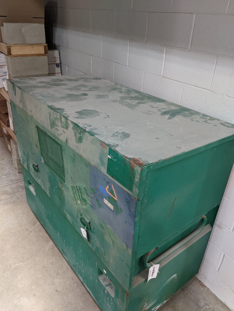 Used Greenlee 48" x 60" x 30" Flat Top Tool Storage Box W/ Piano Lid - P/N 4860 (4503572414550)
