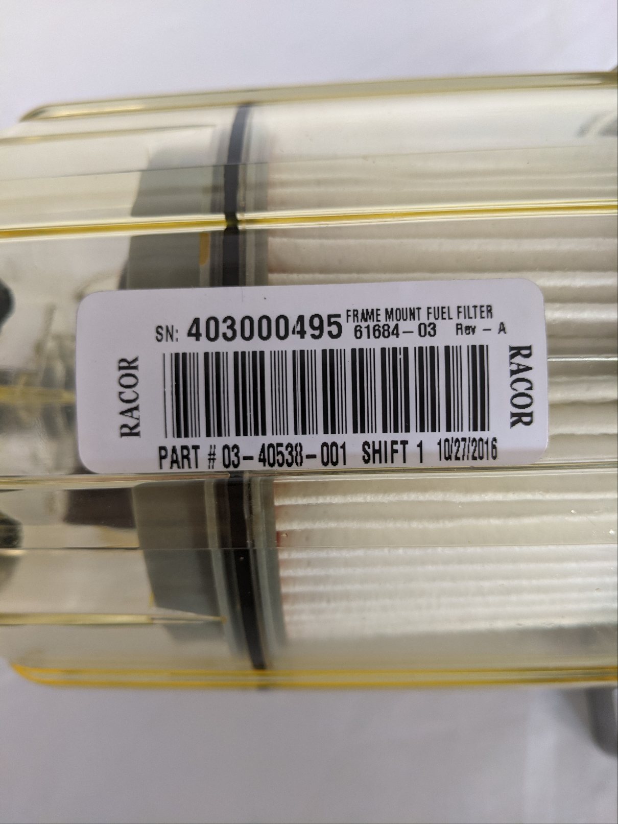 Damaged FTL / WST DDE 12V Fuel Water Bypass Separator - P/N 03-40538-001 (8904435106108)