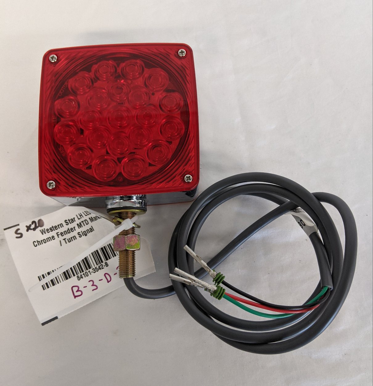 Western Star LH LED Chrome Fender MTD Marker / Turn Signal - P/N 84101-3542 (9120838222140)