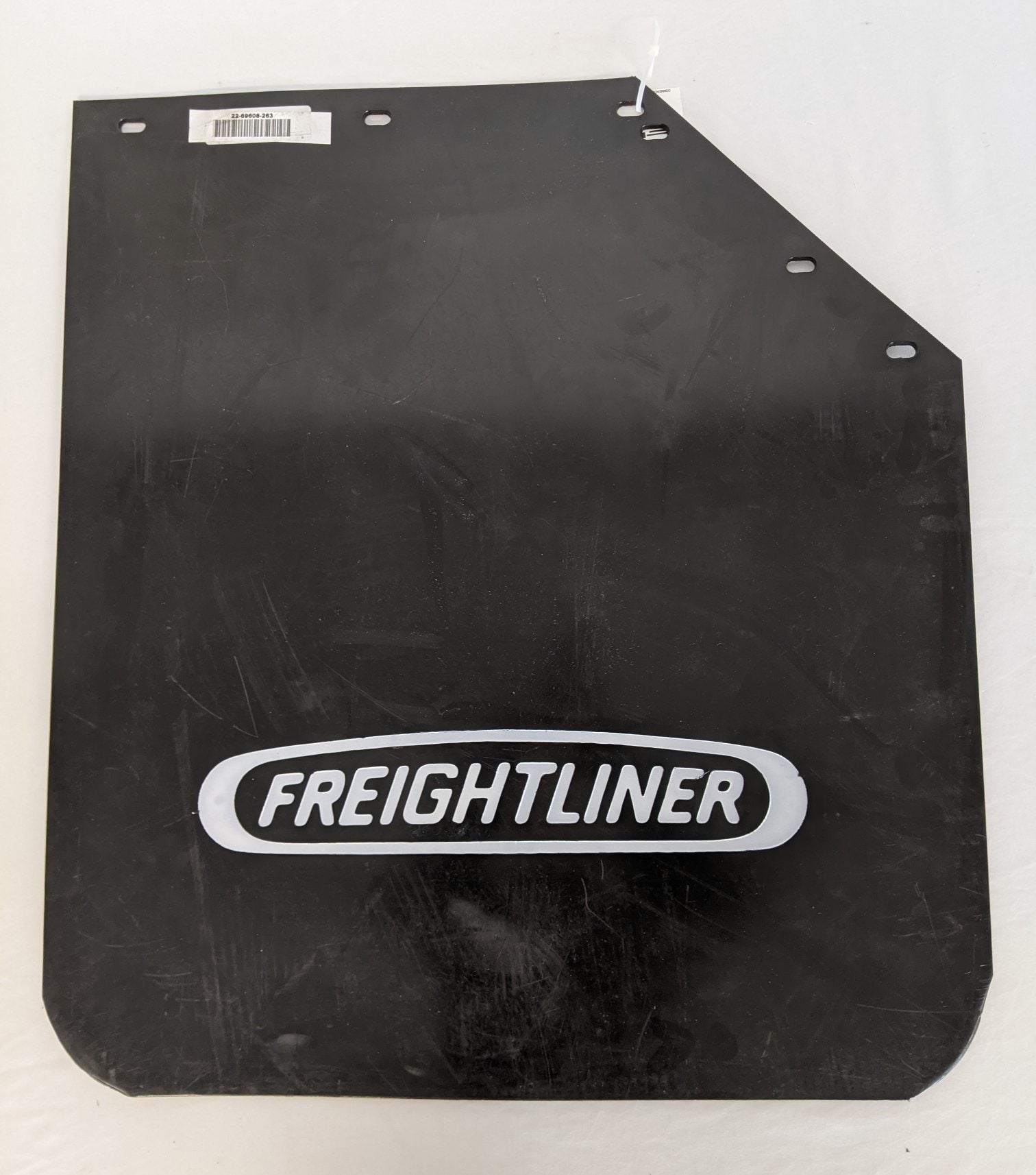 Used Freightliner RH 27" X 24" Black Mud Flap w/ Logo - P/N 22-69608-263 (6698094788694)