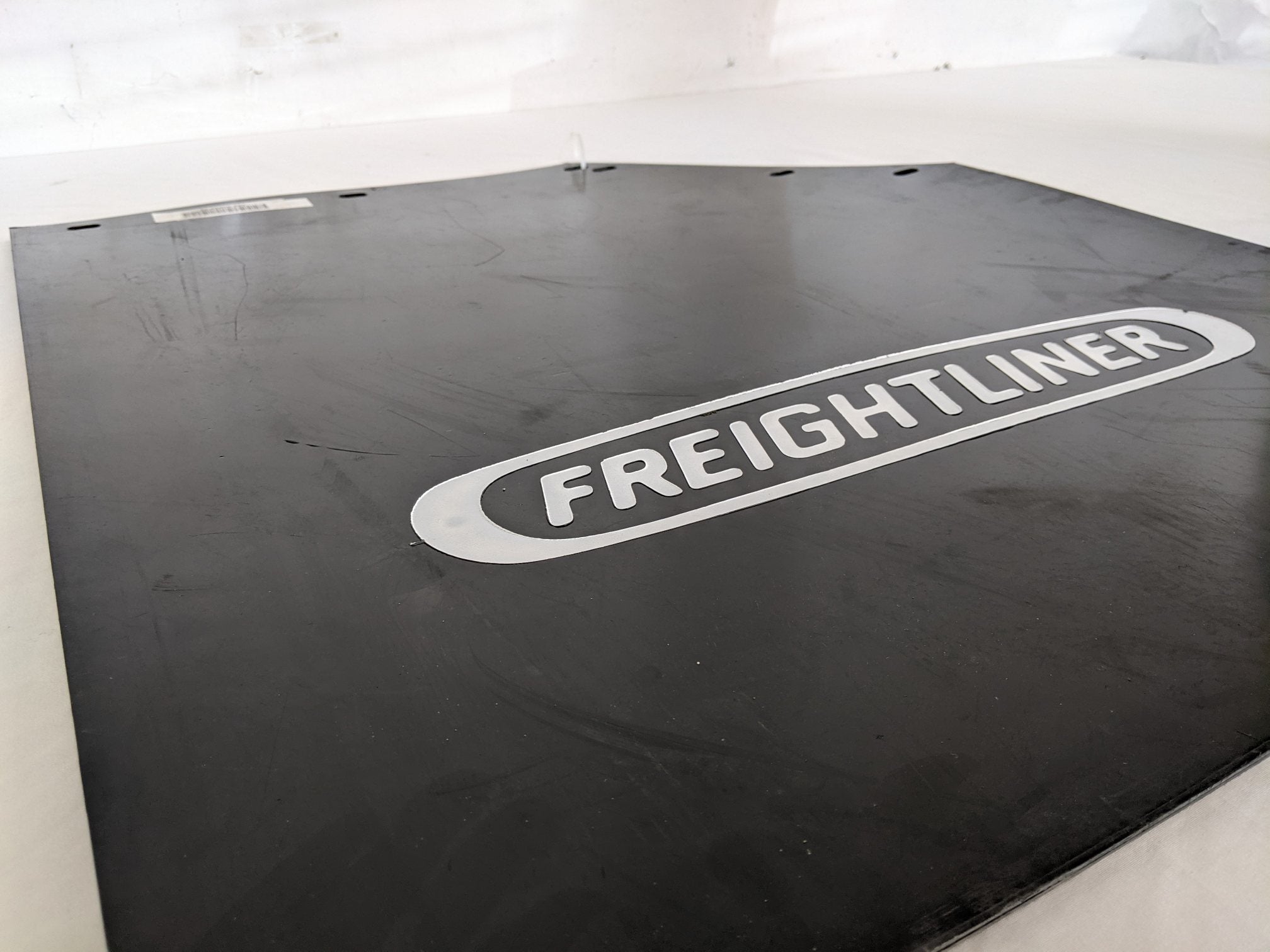 Used Freightliner RH 27" X 24" Black Mud Flap w/ Logo - P/N 22-69608-263 (6698094788694)