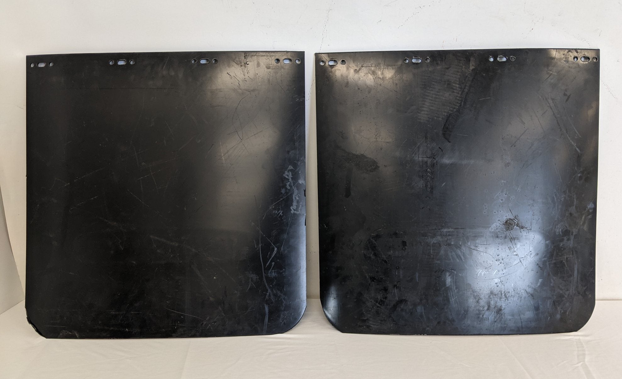 *Set of 2* Used Freightliner 24 Inch Black Plastic Mud Flap - P/N 22-69608-201 (8758514483516)