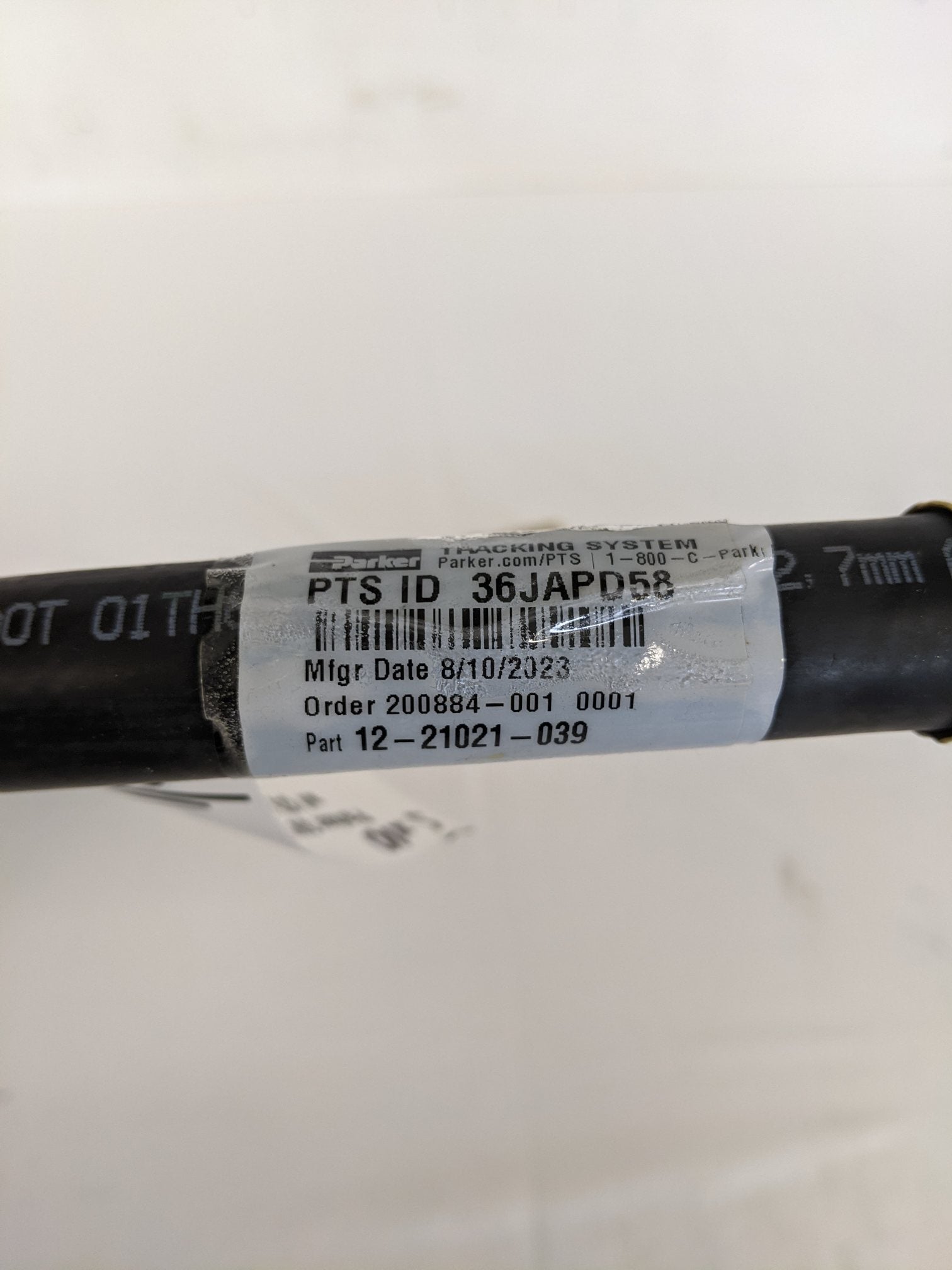 Parker 39" #8 Air Line Hose w/ (2) -8 SAE 45° Swivel Ends - P/N 12-21021-039 (9209115476284)