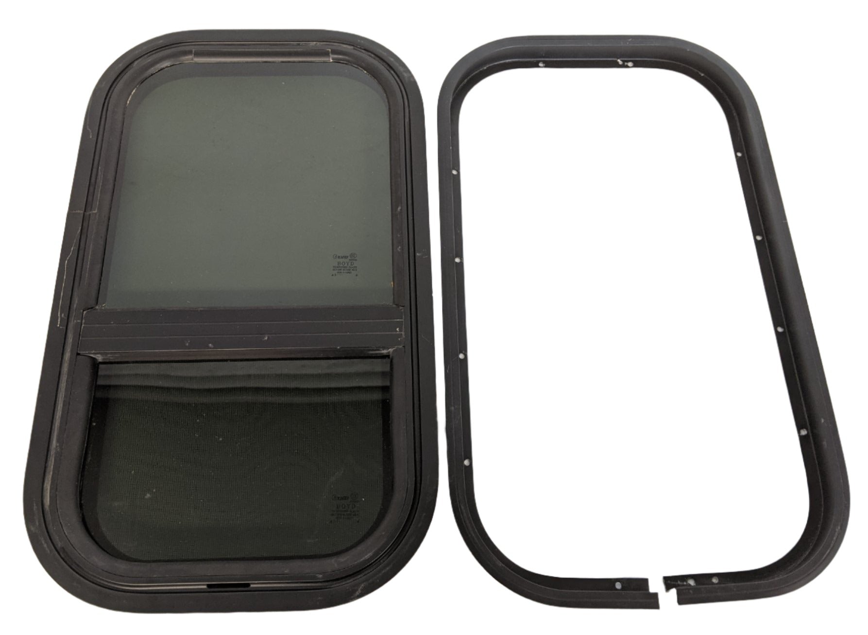 Damaged Freightliner Side Sleeper Window - P/N A18-63653-000 (6577821417558)