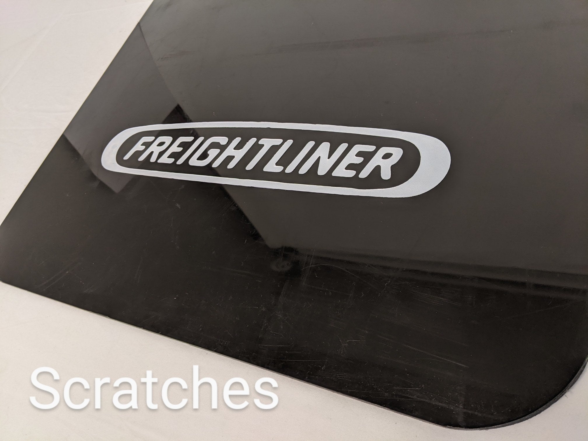 Used Freightliner RH 27" Angled Mud Flap w/ Logo - P/N 22-69608-223 (9834023256380)