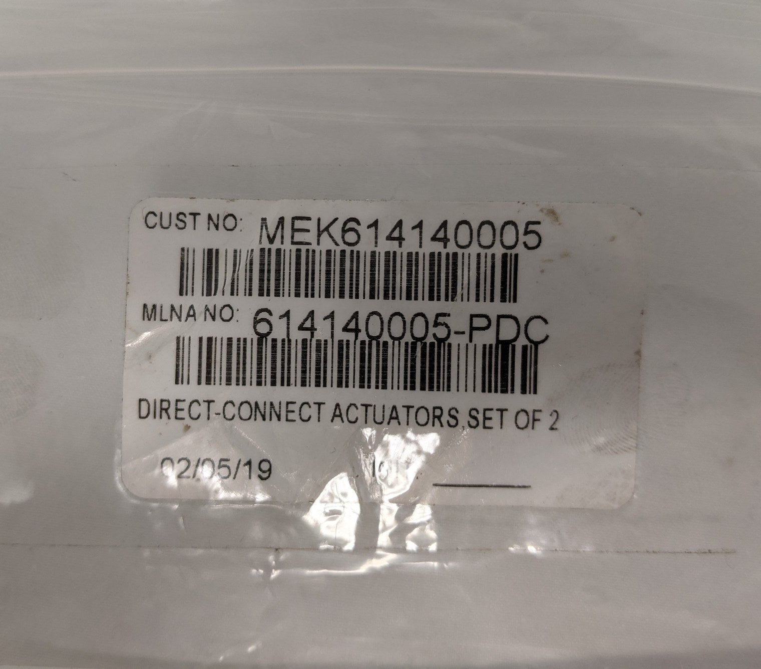 New *Lot of 2* Direct Connect Actuators - P/N MEK 614140005 (9879099244860)