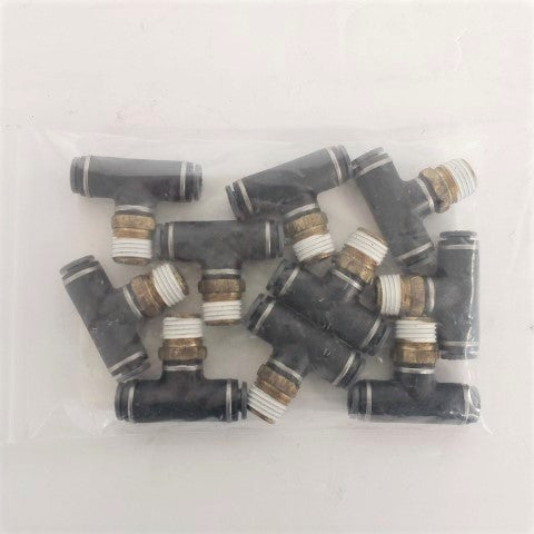 *Set of 10* SMC 1/4" MPT, 1/4" NT 1/4" NT PTC Tee Pipe - P/N SMC KV2T07 35S (6710346022998)