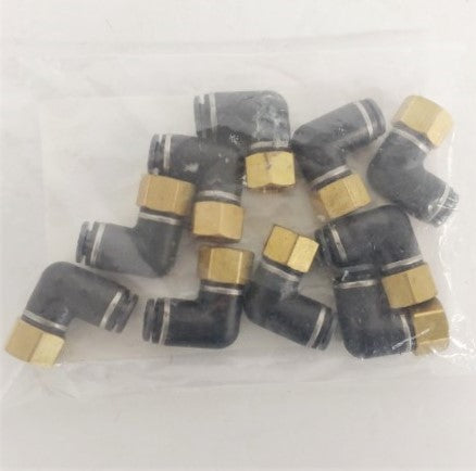 *Pk of 10* SMC ¼ PTC x 1/8 Female NPT 90° Elbow - P/N SMC KV2LF13 37 (6710956949590)