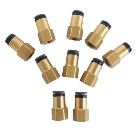 *Set of 10* SMC ¼ PTC x 1/8 Female NPT Straight Conn. - P/N: SMC KV2F13-37 (6710950199382)