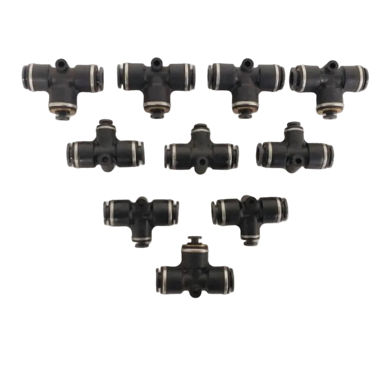 *Pk of 10* SMC (2) 3/8 PTC x 5/32 PTC Tee Union - P/N: SMC KV2T11 03 (6711340367958)