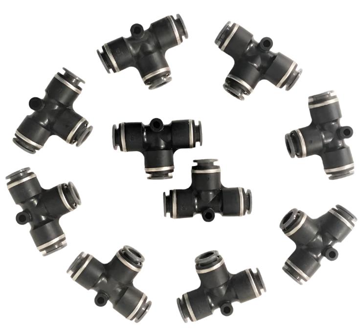 *Pk of 10* SMC 3/8" QC Union Tee - P/N SMC KV2T11 00 (6711339581526)