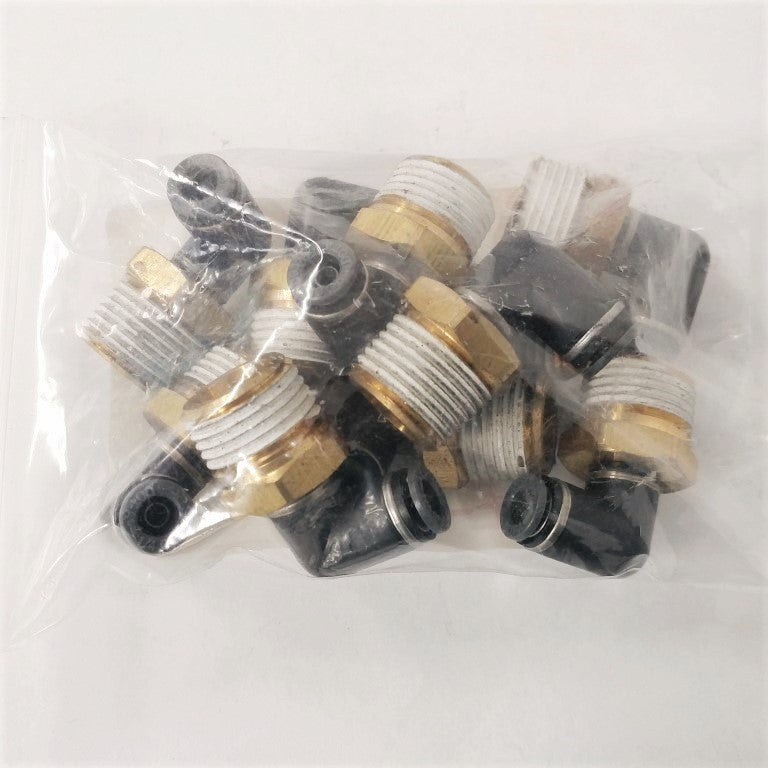*Pk of 10* SMC ¼ PTC x ½ Male NPT 90° Elbow - P/N: SMC KV2L07 37S (6711343513686)