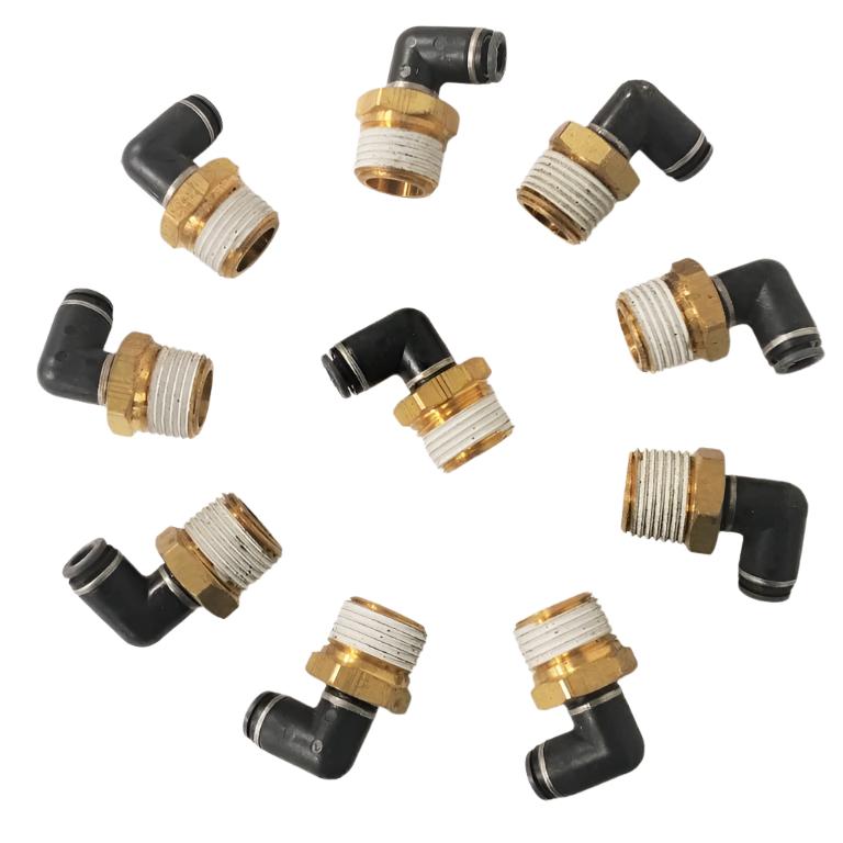 *Pk of 10* SMC ¼ PTC x ½ Male NPT 90° Elbow - P/N: SMC KV2L07 37S (6711343513686)