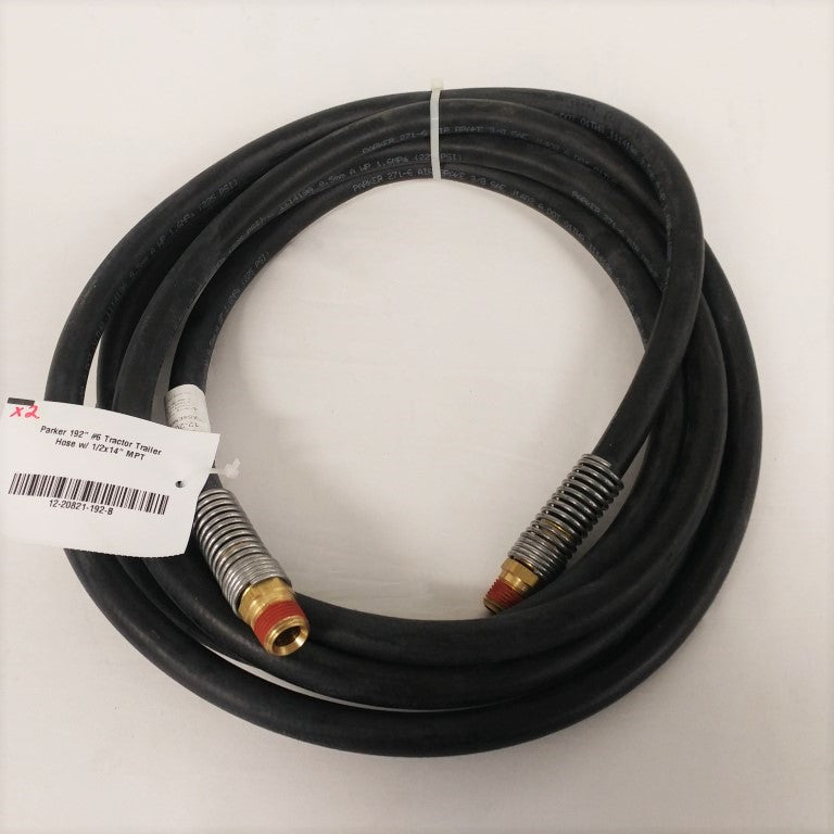 Parker 192" #6 Tractor Trailer Hose w/ 1/2x14" MPT - P/N 12-20821-192 (6720357957718)