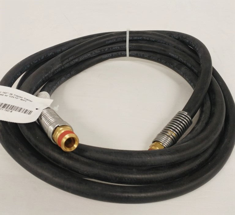 Parker 192" #6 Tractor Trailer Hose w/ 1/2x14" MPT - P/N 12-20821-192 (6720357957718)