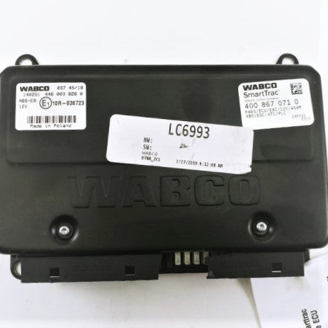 Damaged Wabco SmartTrac ABS Control Module ECU - P/N 400 867 071 0 (4595925778518)