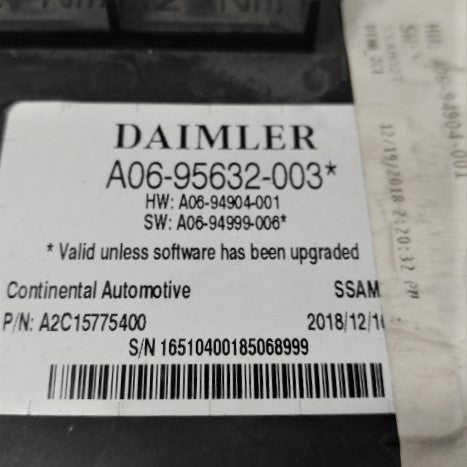 Daimler 12V SSAM Configuration - P/N A06-95632-003 (8073901769020)