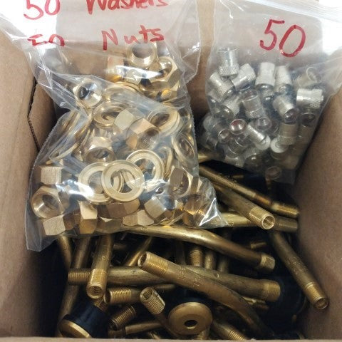 *Lot of 50* Freightliner Valve Stem w/ Bend, w/ Hardware, & Cap - P/N TR573 (6741310799958)